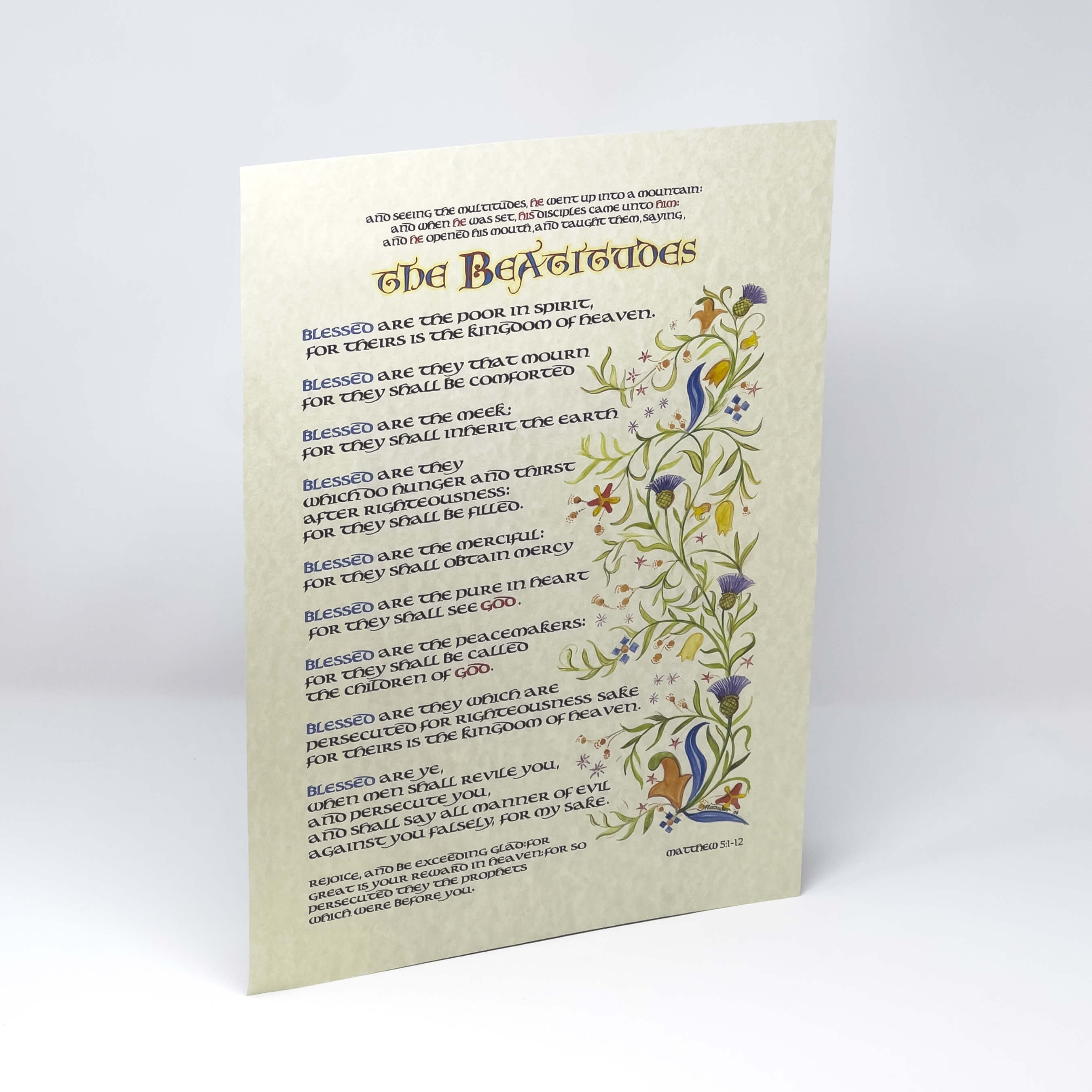 The Beatitudes Calligraphy Print